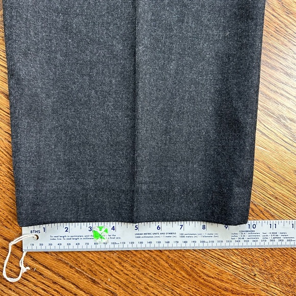 Theory Double Pleat Pant Sleek Virgin Wool Flannel Charcoal Gray Size 4 Wide Leg - Picture 11 of 11